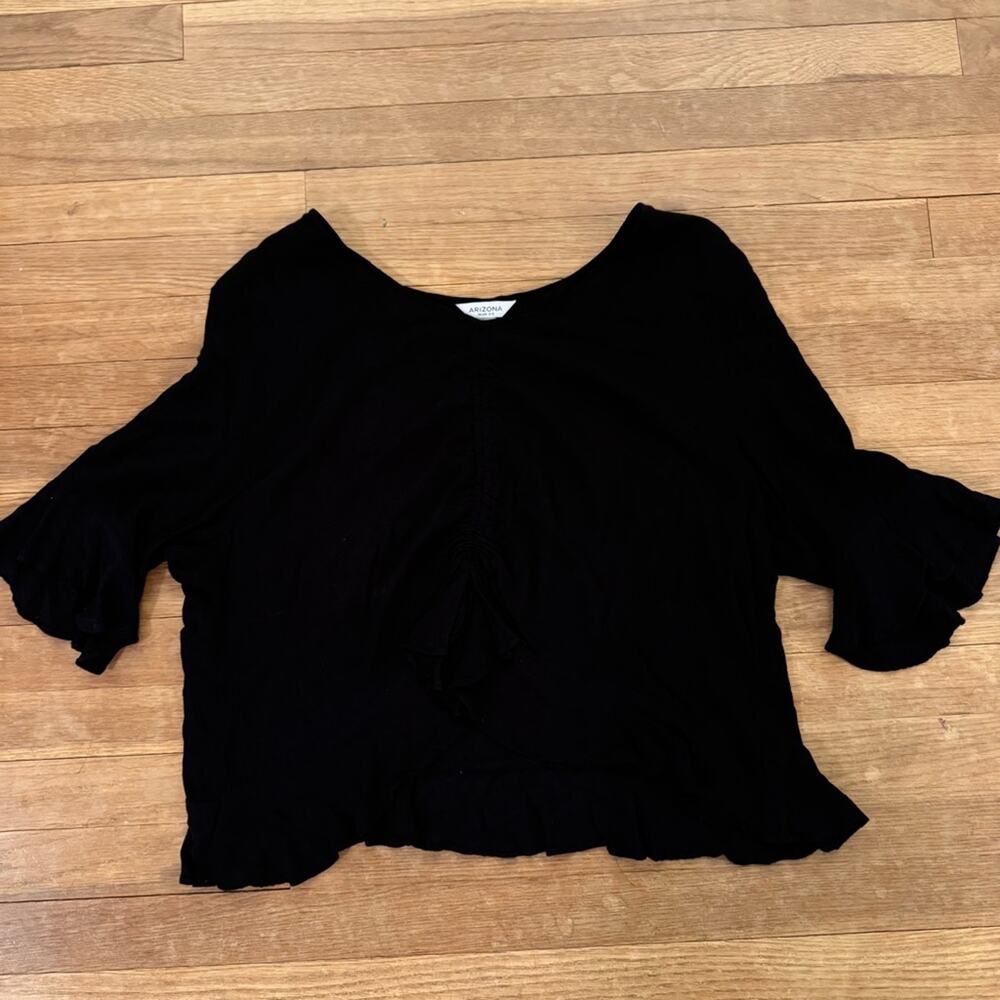 Arizona black V-neck short sleeve blouse shirt top size XXL
b69
